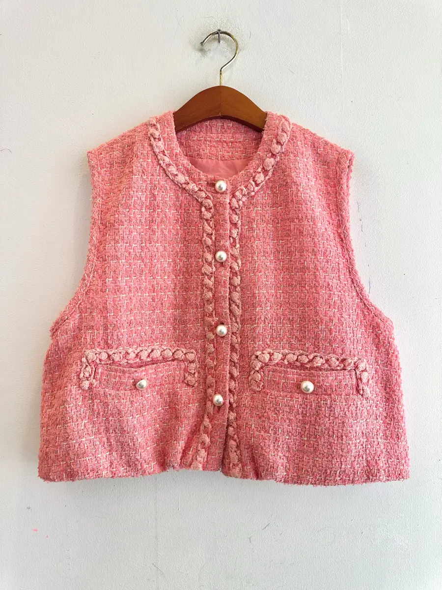 Free) Hansem O'2nd Sleeveless Tweed Jacket