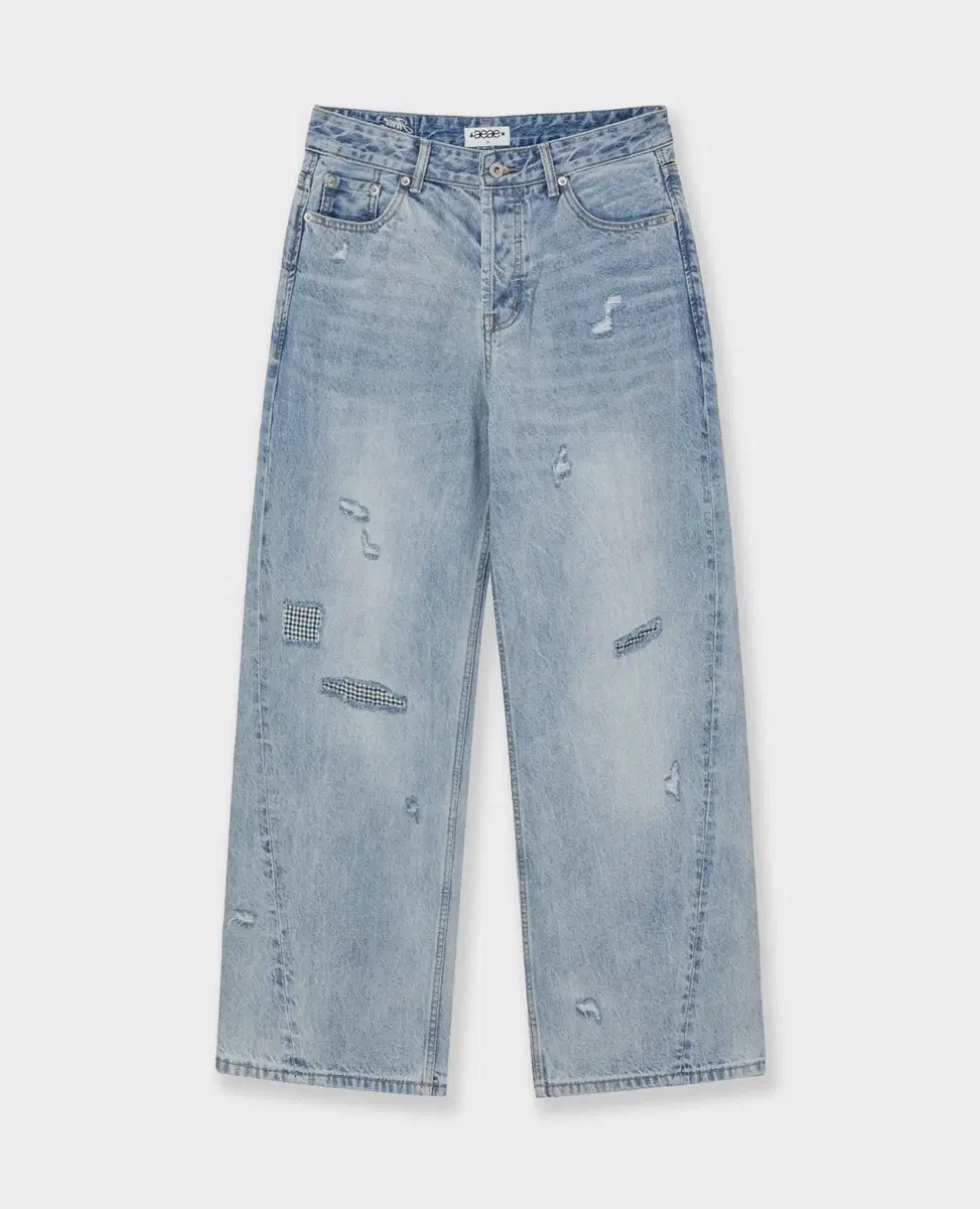 AEAE Check Patchwork Denim Pants